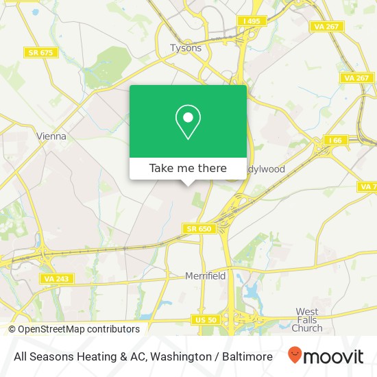 Mapa de All Seasons Heating & AC, 8231 McNeil St