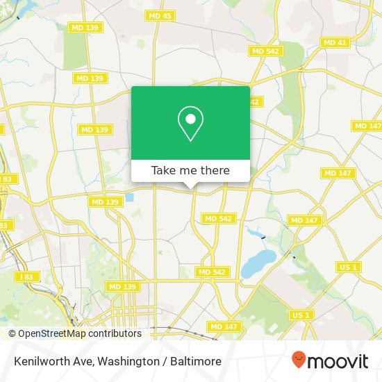 Mapa de Kenilworth Ave, Baltimore, MD 21212