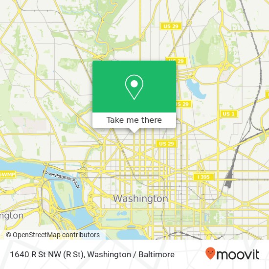 Mapa de 1640 R St NW (R St), Washington, DC 20009