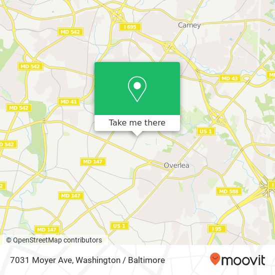 Mapa de 7031 Moyer Ave, Parkville, MD 21234