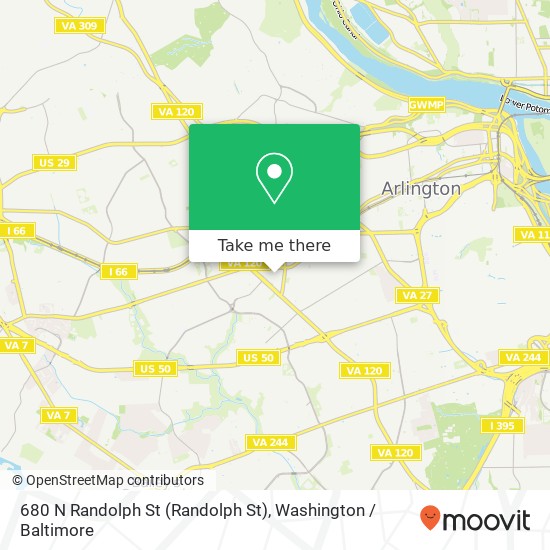 Mapa de 680 N Randolph St (Randolph St), Arlington, VA 22203