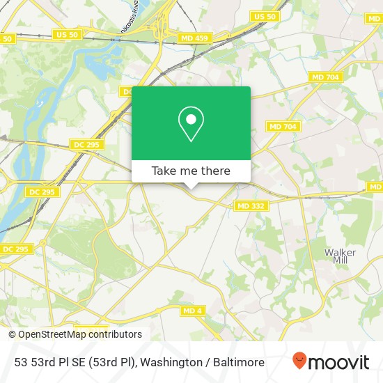 Mapa de 53 53rd Pl SE (53rd Pl), Washington, DC 20019