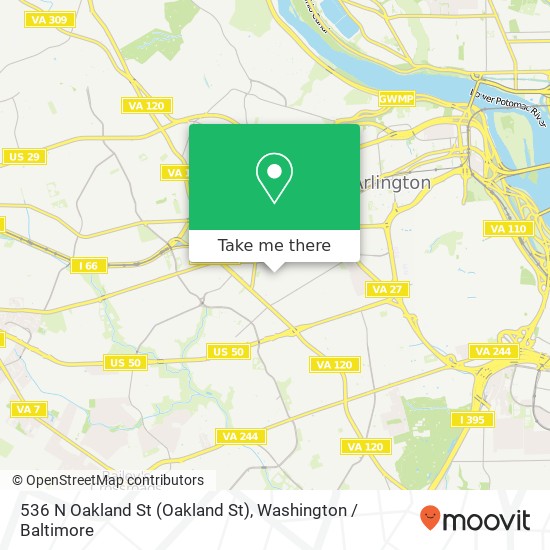 Mapa de 536 N Oakland St (Oakland St), Arlington, VA 22203