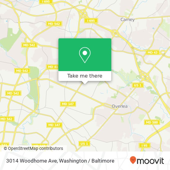 Mapa de 3014 Woodhome Ave, Parkville, MD 21234