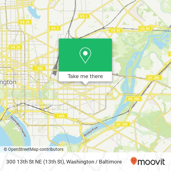 Mapa de 300 13th St NE (13th St), Washington, DC 20002