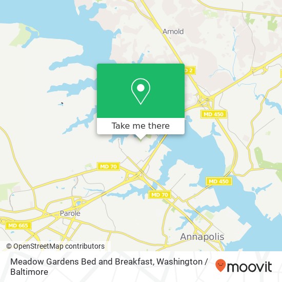Mapa de Meadow Gardens Bed and Breakfast, 504 Wilson Rd