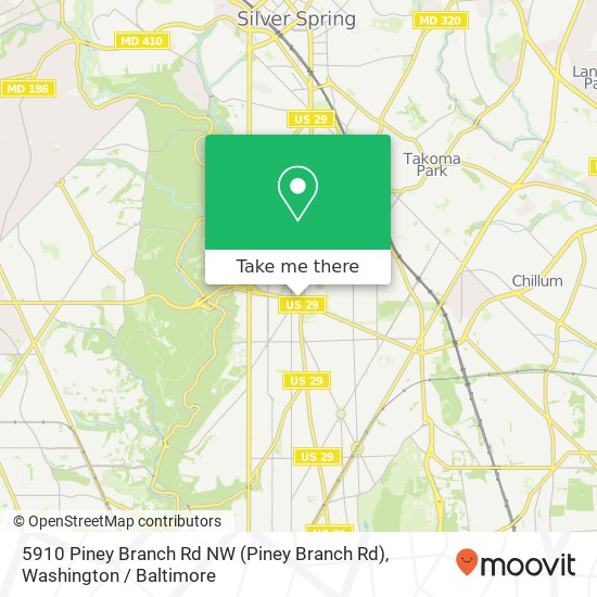 Mapa de 5910 Piney Branch Rd NW (Piney Branch Rd), Washington, DC 20011