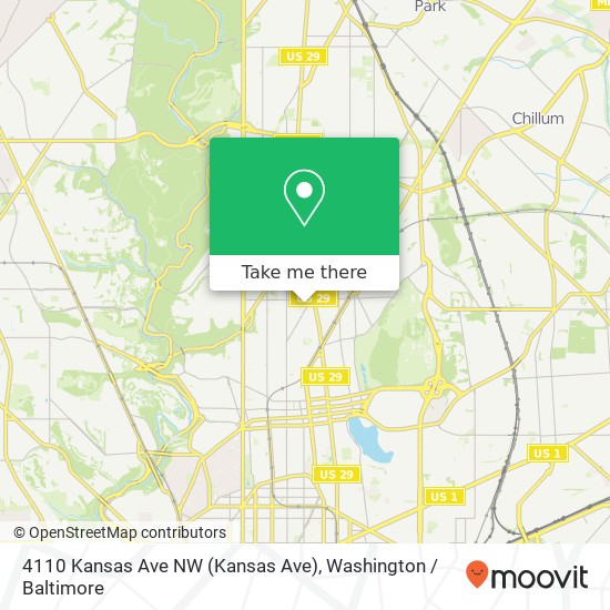 Mapa de 4110 Kansas Ave NW (Kansas Ave), Washington, DC 20011