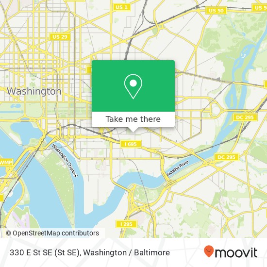 Mapa de 330 E St SE (St SE), Washington, DC 20003
