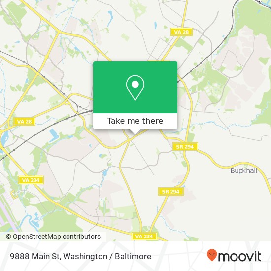 Mapa de 9888 Main St, Manassas, VA 20110