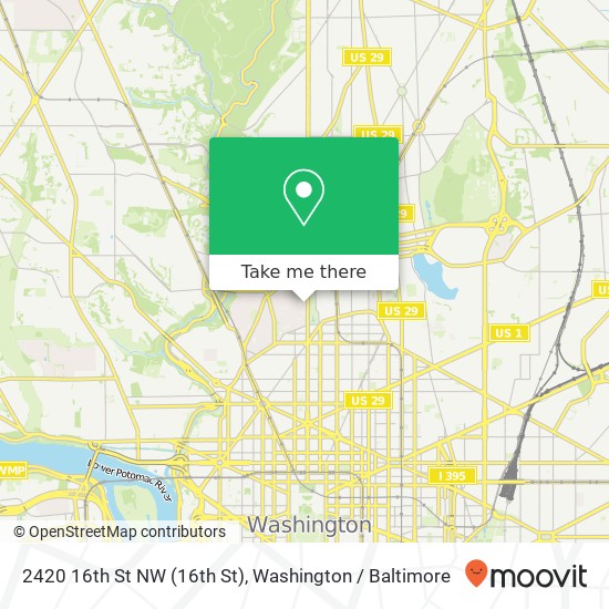 Mapa de 2420 16th St NW (16th St), Washington, DC 20009