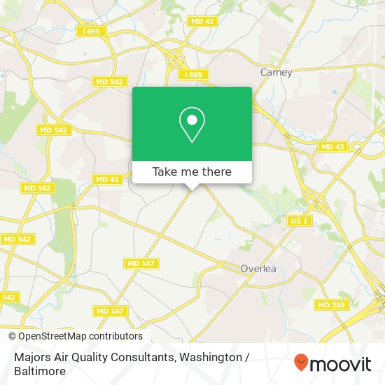 Mapa de Majors Air Quality Consultants, 7529 Harford Rd