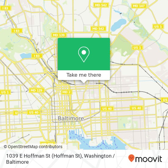 Mapa de 1039 E Hoffman St (Hoffman St), Baltimore, MD 21202