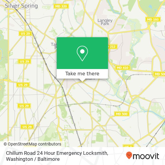 Chillum Road 24 Hour Emergency Locksmith, 905 Chillum Rd map