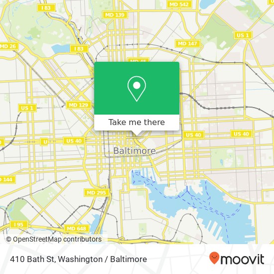 Mapa de 410 Bath St, Baltimore, MD 21202