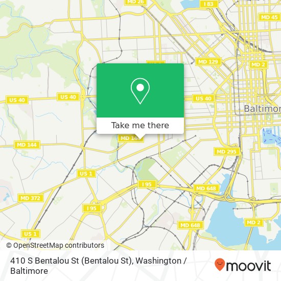 Mapa de 410 S Bentalou St (Bentalou St), Baltimore, MD 21223
