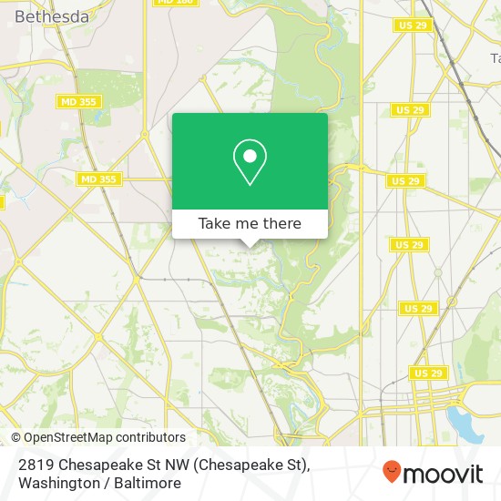 Mapa de 2819 Chesapeake St NW (Chesapeake St), Washington, DC 20008