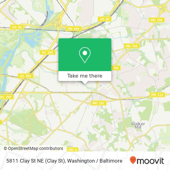 Mapa de 5811 Clay St NE (Clay St), Washington, DC 20019