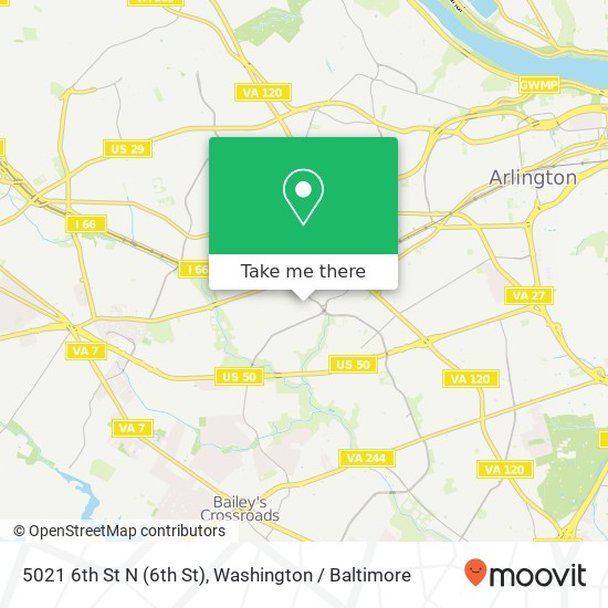 Mapa de 5021 6th St N (6th St), Arlington, VA 22203