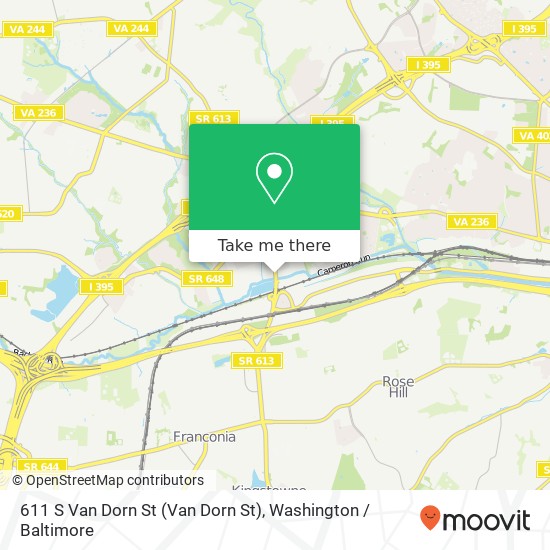 Mapa de 611 S Van Dorn St (Van Dorn St), Alexandria, VA 22304