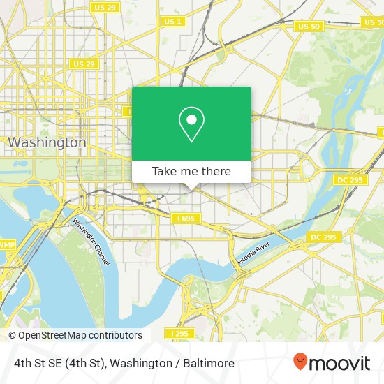 Mapa de 4th St SE (4th St), Washington (WASHINGTON), DC 20003