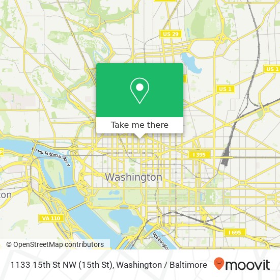 Mapa de 1133 15th St NW (15th St), Washington, DC 20005
