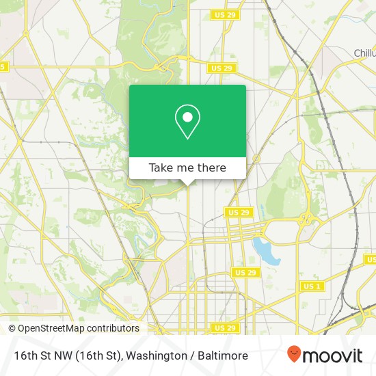 Mapa de 16th St NW (16th St), Washington, DC 20010