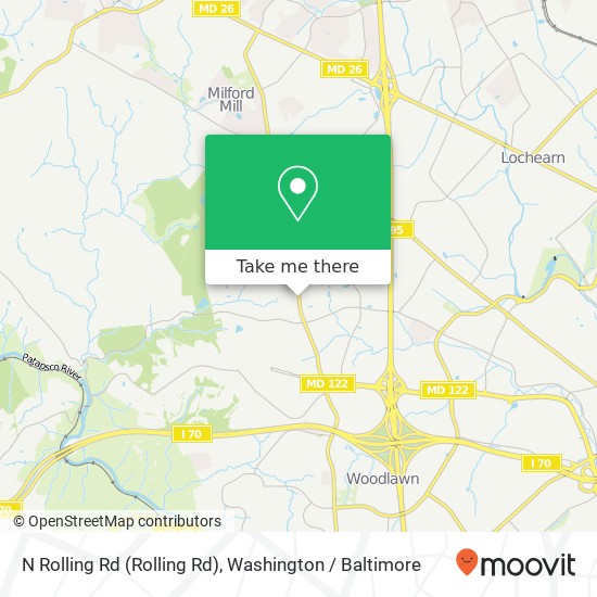 Mapa de N Rolling Rd (Rolling Rd), Windsor Mill (BALTIMORE), MD 21244