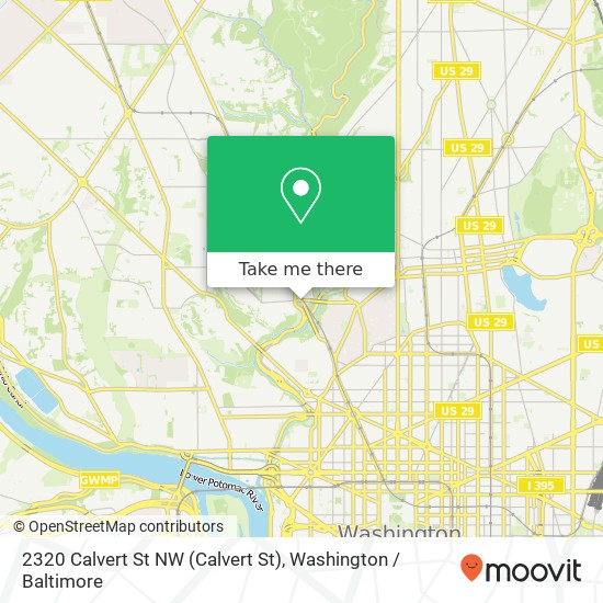 Mapa de 2320 Calvert St NW (Calvert St), Washington, DC 20008