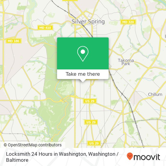 Mapa de Locksmith 24 Hours in Washington, 1352 Underwood St NW