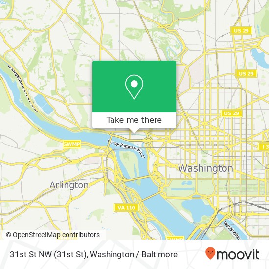 Mapa de 31st St NW (31st St), Washington, DC 20007