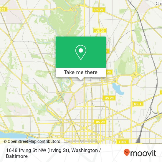 1648 Irving St NW (Irving St), Washington, DC 20010 map