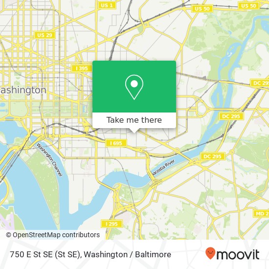 Mapa de 750 E St SE (St SE), Washington, DC 20003