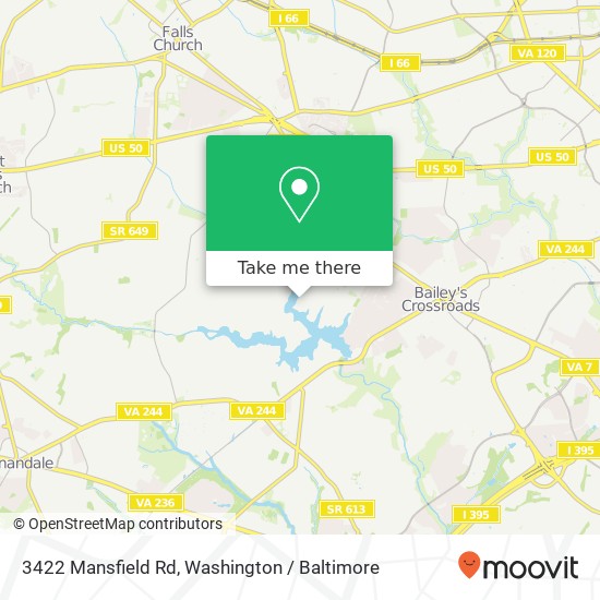 Mapa de 3422 Mansfield Rd, Falls Church, VA 22041