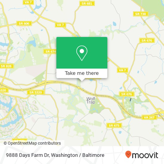 9888 Days Farm Dr, Vienna, VA 22182 map