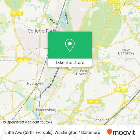 Mapa de 58th Ave (58th riverdale), Riverdale, MD 20737