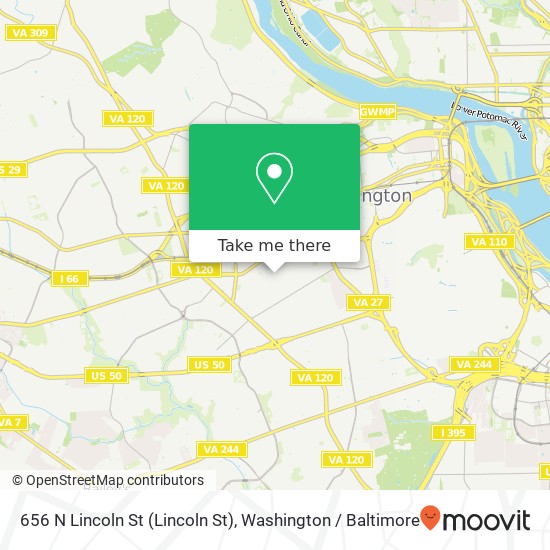 Mapa de 656 N Lincoln St (Lincoln St), Arlington, VA 22201