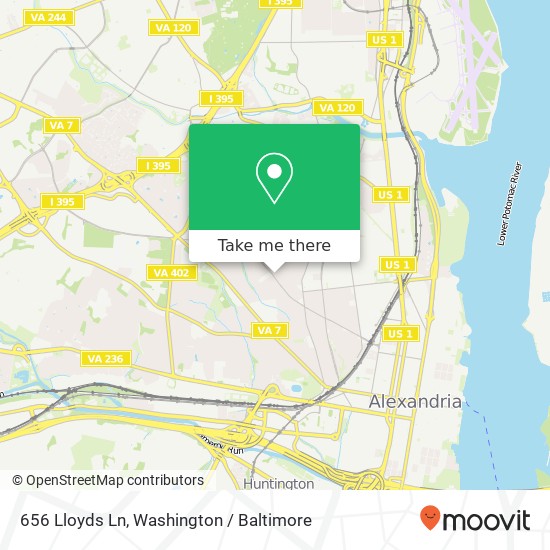 Mapa de 656 Lloyds Ln, Alexandria, VA 22302