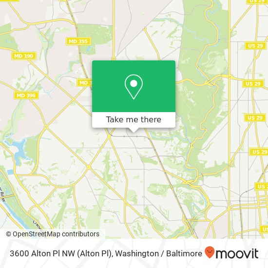 Mapa de 3600 Alton Pl NW (Alton Pl), Washington, DC 20008