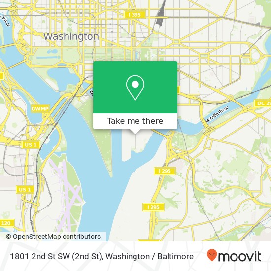 1801 2nd St SW (2nd St), Washington (FT L J MCNAIR), DC 20024 map