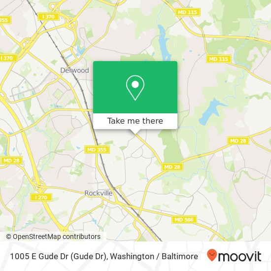Mapa de 1005 E Gude Dr (Gude Dr), Rockville, MD 20850