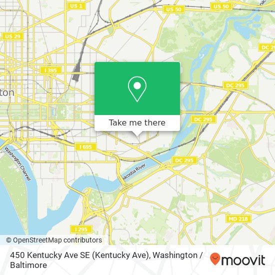 Mapa de 450 Kentucky Ave SE (Kentucky Ave), Washington, DC 20003