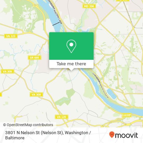 Mapa de 3801 N Nelson St (Nelson St), Arlington, VA 22207