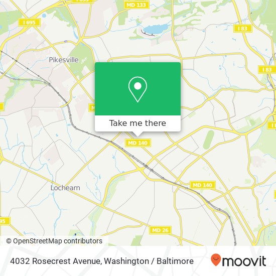 Mapa de 4032 Rosecrest Avenue, 4032 Rosecrest Ave, Baltimore, MD 21215, USA