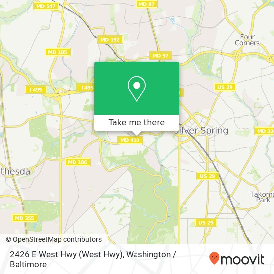 Mapa de 2426 E West Hwy (West Hwy), Silver Spring, MD 20910