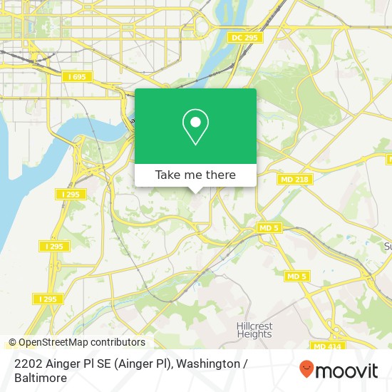 2202 Ainger Pl SE (Ainger Pl), Washington, DC 20020 map