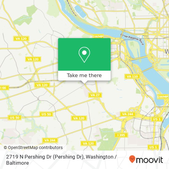 Mapa de 2719 N Pershing Dr (Pershing Dr), Arlington (ARLINGTON), VA 22201