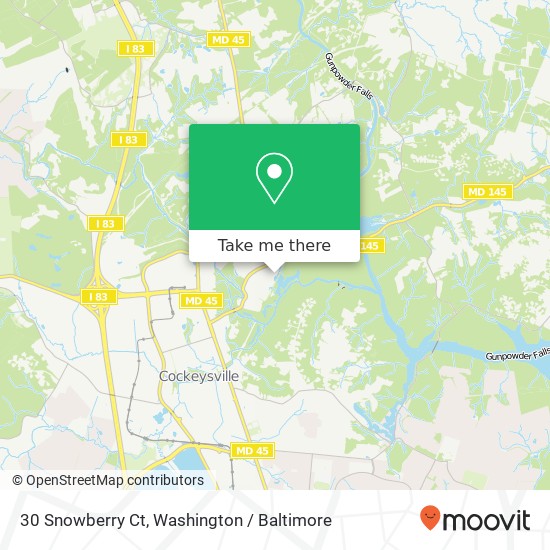 Mapa de 30 Snowberry Ct, Cockeysville, MD 21030