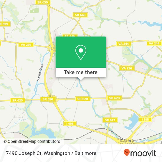 Mapa de 7490 Joseph Ct, Annandale, VA 22003