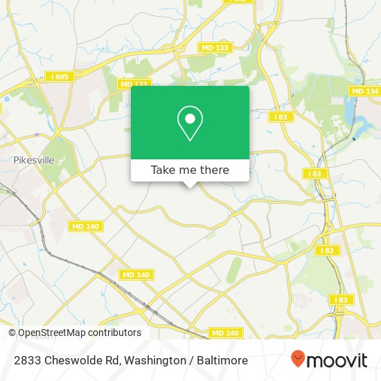 Mapa de 2833 Cheswolde Rd, Baltimore, MD 21209